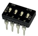 210-4MS DIP Switches / SIP Switches 4 switch sections SPST by CTS Corporation