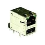 RJMG233022610ER Modular Connectors / Ethernet Connectors R/A,DipType, USB 2.0 RJ45+OverSingle by Amphenol FCi
