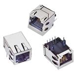 SS-74301-002 Modular Connectors / Ethernet Connectors Modular Jack  Standard  Vertical (180)  8P 8C  NF Shielded  LEDs by BELFUSE