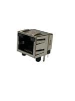 MTJ-88ARX1-FSM-PG-LH Modular Connectors / Ethernet Connectors RJ45 MODULAR JACK, SHIELDED, PNL by Adam Technologies Inc