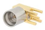 PE44934 RF MIL Spec Connectors SMP Male Right Angle Full Detent Connector Solder Attachment Thru Hole PCB by PASTERNACK ENTERPRISES